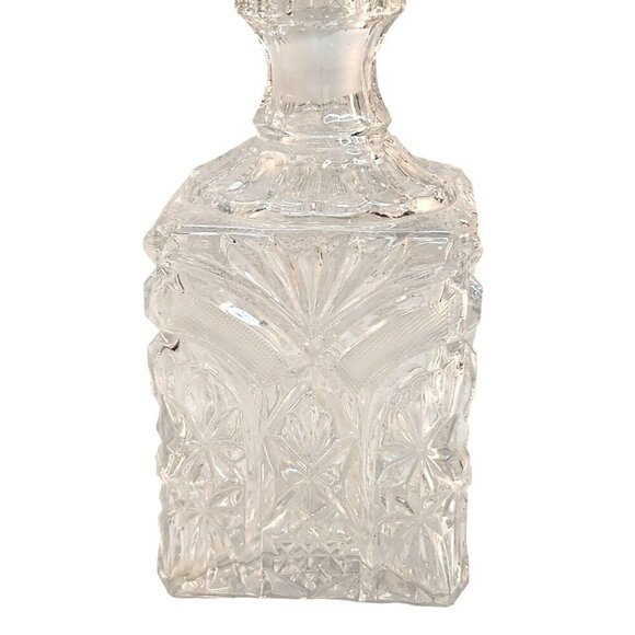 24% Lead Crystal Decanter With Stopper Made In West Germany Square Bottle - Picture 12 of 12